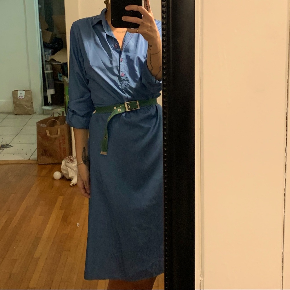 Princess Di blue Shirtdress vintage 70s 80s style